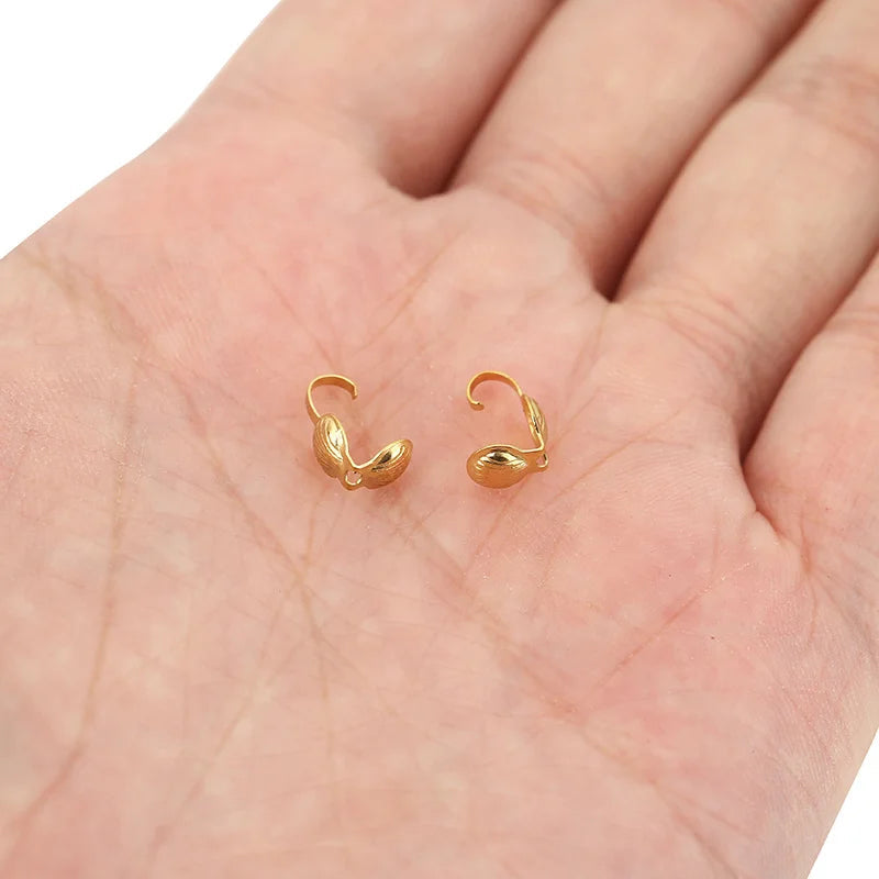 20pcs Never Fade PVD Stainless Steel Necklace Connectors Crimp Beads End Clasps Hooks Beading Supplies Jewelry Bracelet Making Aurexia off