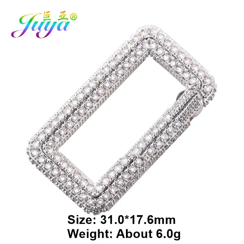 Juya Handmade Zirconia 18K Gold Plated Decorative Copper Pendant Carabiner Screw Bolt Lock Clasps For DIY Punk Jewelry Making Aurexia off
