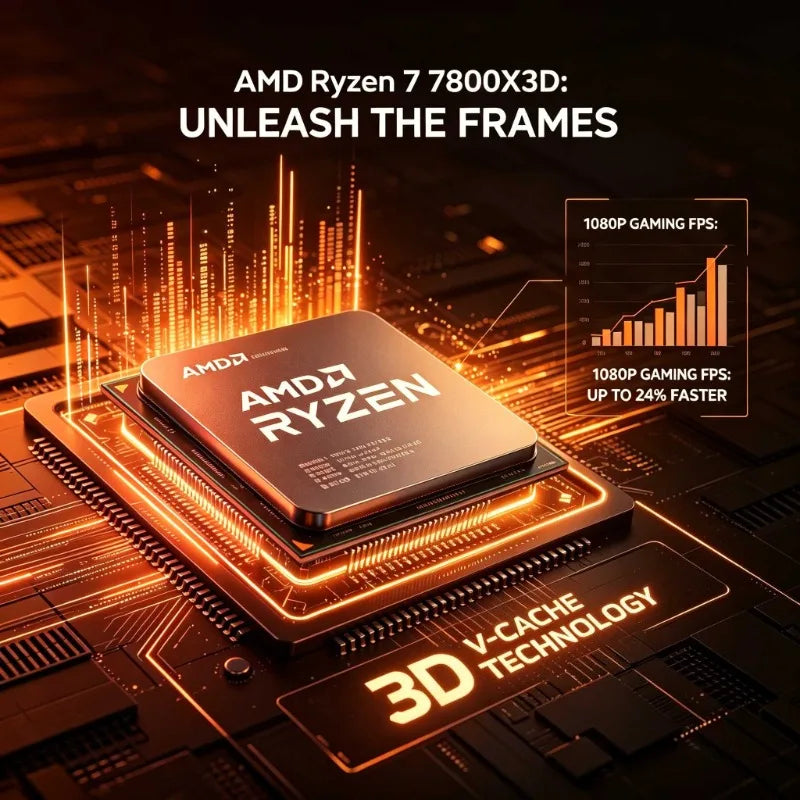 AMD Ryzen 7 7800X3D Desktop CPU Zen4 5nm 8C16T 5.0GHz 96MB 3D V-Cache AM5 120W Radeon Graphics Gaming Processor Aurexia off