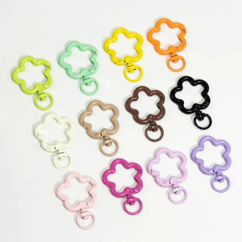 5pcs Flower Snap Hook Trigger Clips Buckles For Keychain Lobster Lobster Clasp Hooks for Necklace Key Ring Clasp Jewelry Supply Aurexia off