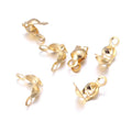 50pcs Stainless Steel Connector Clasp Ball Chain Calotte End Crimps Beads Connector Components For Jewelry Making DIY Necklace Aurexia off