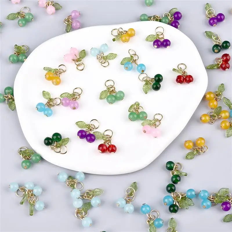 10Pcs/lot Fashion Delicious Red Cherry Keychain Summer Fruit Cherries Pendant Keyring For Women Men Jewelry Bag Accessories Gift Aurexia off