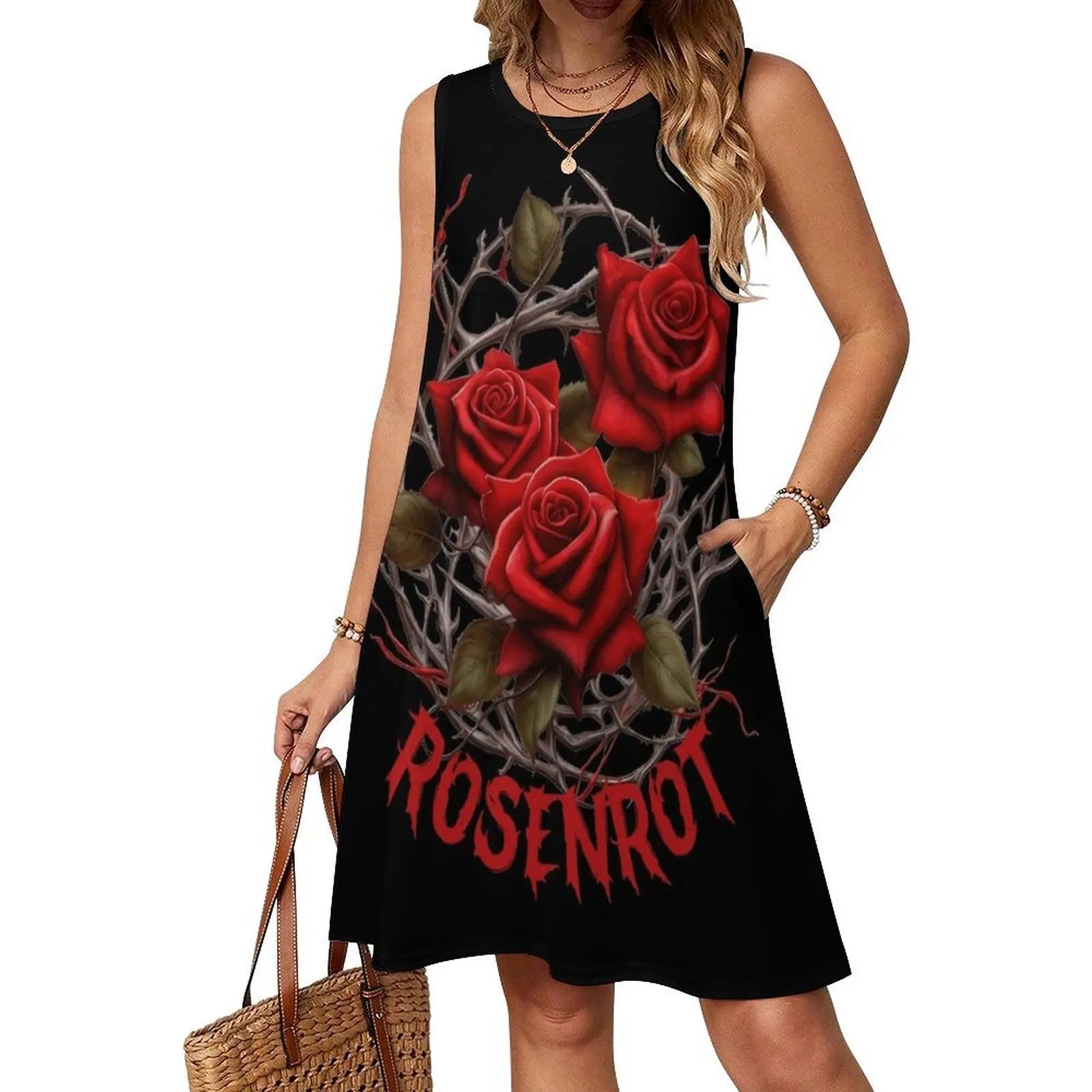 Rose Red Nest Korean Style Dress For Women Elegant Casual Dress For Party Or Daily Wear Rose Red Roses Sting Rose Red Oh Rose Aurexia off