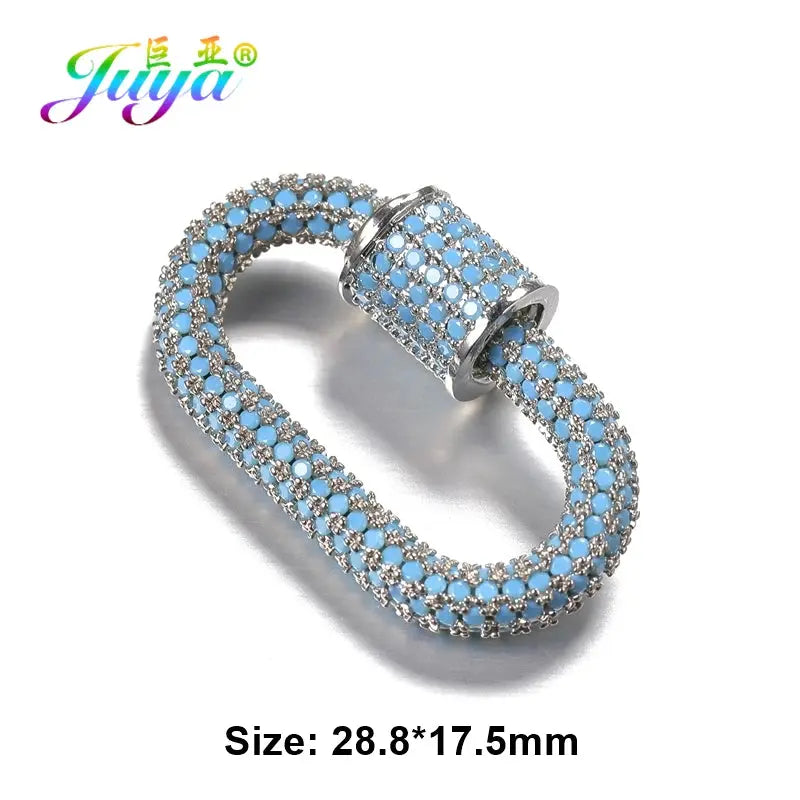 Juya Handmade Zirconia 18K Gold Plated Decorative Copper Pendant Carabiner Screw Bolt Lock Clasps For DIY Punk Jewelry Making Aurexia off