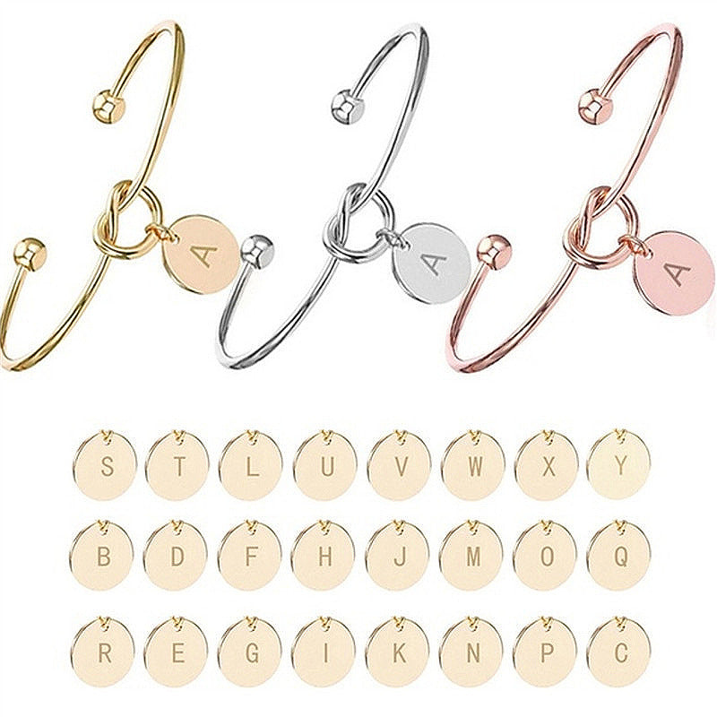 Alloy Love Knot Letter Bangle Bracelet Aurexia off