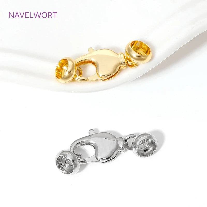 18K Gold Plated Brass Lobster Clasps Connector,Jewellery End Caps Fastener Clasp For DIY Bracelet Jewelry Making Accessories Aurexia off