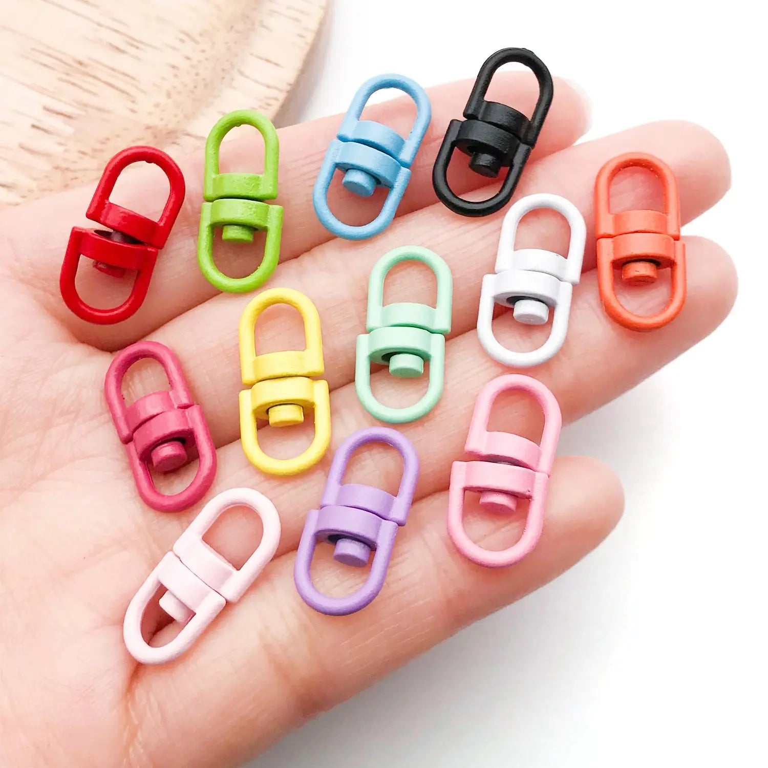 20pcs Metal Rotate Buckle Key Rings Swivel Dog Buckle Holder Connectors for DIY Keychain Jewelry Making Accessories Aurexia off
