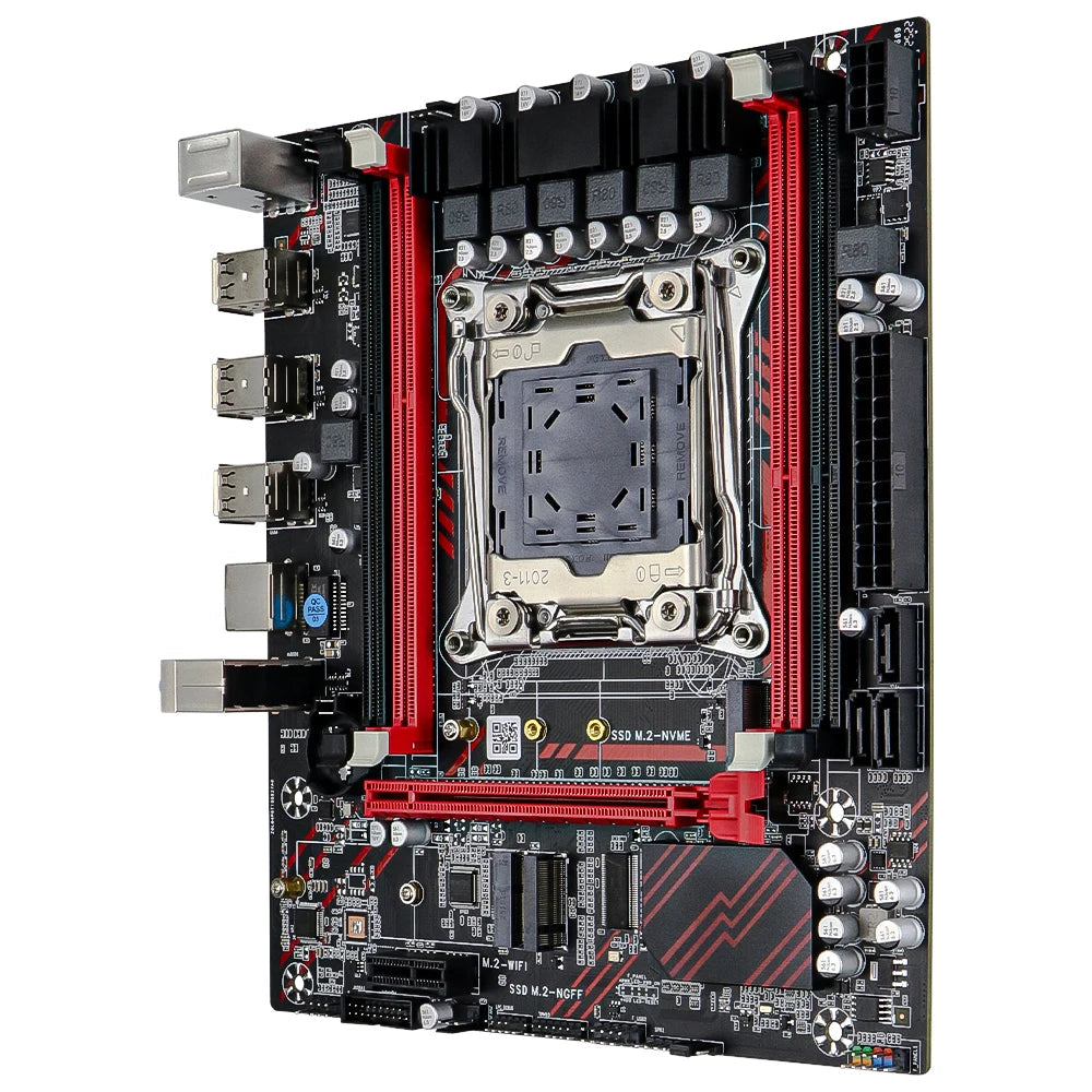 SOYO X99 Motherboard Set Kit With Intel LGA2011-3 Xeon E5 2676 V3 and DDR3 16GB (2*8GB) 1600MHz Dual Channel RAM M.2 NVME Aurexia off