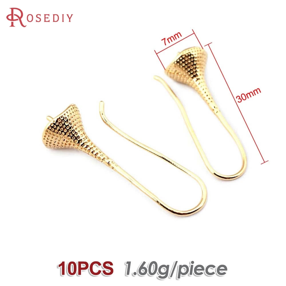 18K Gold Color Brass Can fit Half Hole Beads with Half Pins Earrings Hooks High Quality Jewelry Making Diy Findings Accessories Aurexia off