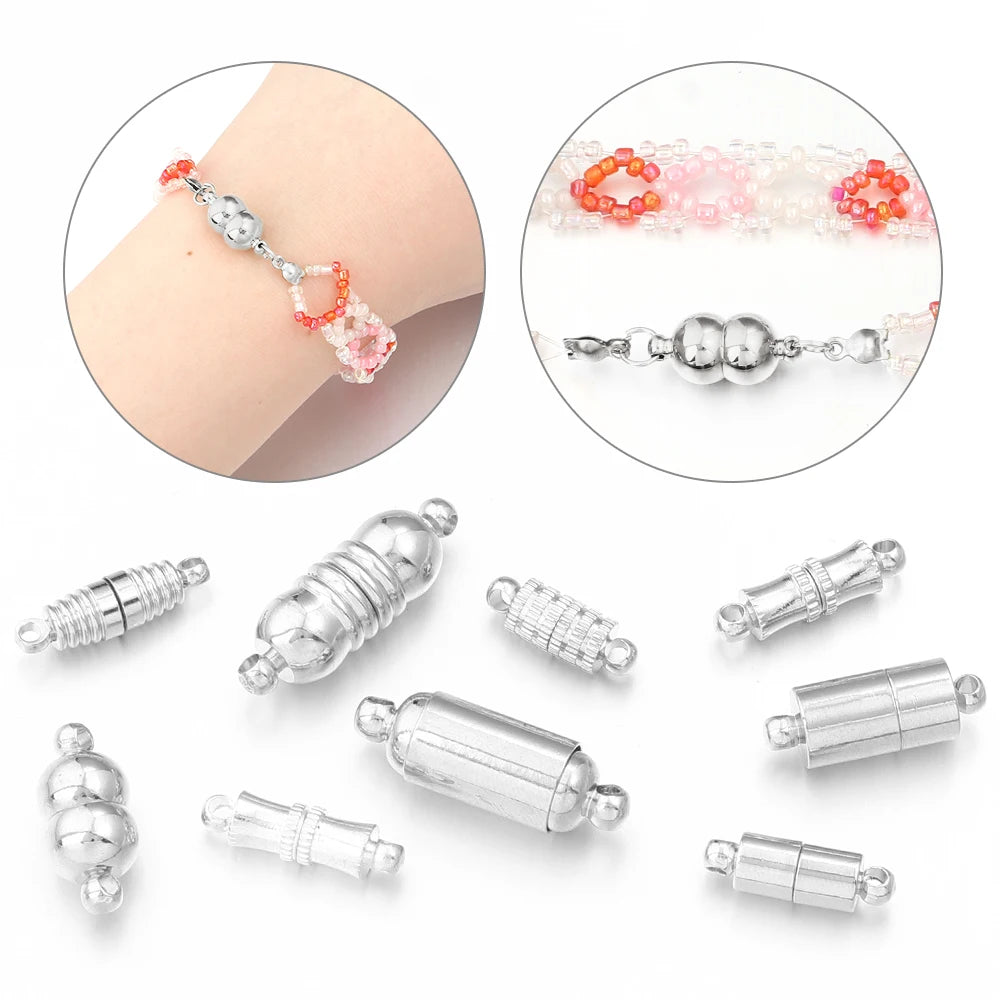 5pcs/lot Strong Magnetic Clasps Copper Plated Magnet End Clasp Connectors For Jewelry Making DIY Leather Cord Bracelets Necklace Aurexia off