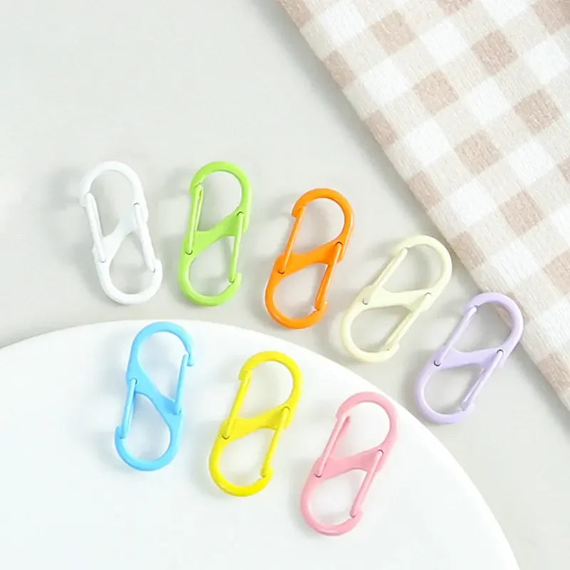 12Pcs Zipper Clip S Carabiner Clips Small Alloy Snap Hook Anti Theft Mini Dual Wire Gate Interlocking Keychain Clip Attachment Aurexia off