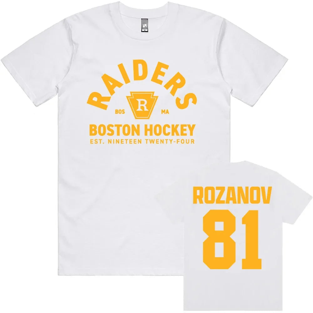 2026 New Rozanov 81 Boston Raiders Cottage Same Cotton Women's Men's Shirt Graphics Heated Rival Oversized Short Sleeved Tshirt Aurexia off