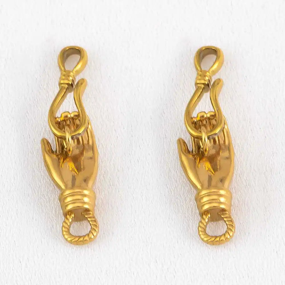 2pcs Stainless Steel Gold Plated Hand-Shape Boat Anchor S-shaped Connection Buckle for DIY Bracelet Clasps Jewelry Accessories Aurexia off