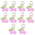 10Pcs/lot Fashion Delicious Red Cherry Keychain Summer Fruit Cherries Pendant Keyring For Women Men Jewelry Bag Accessories Gift Aurexia off
