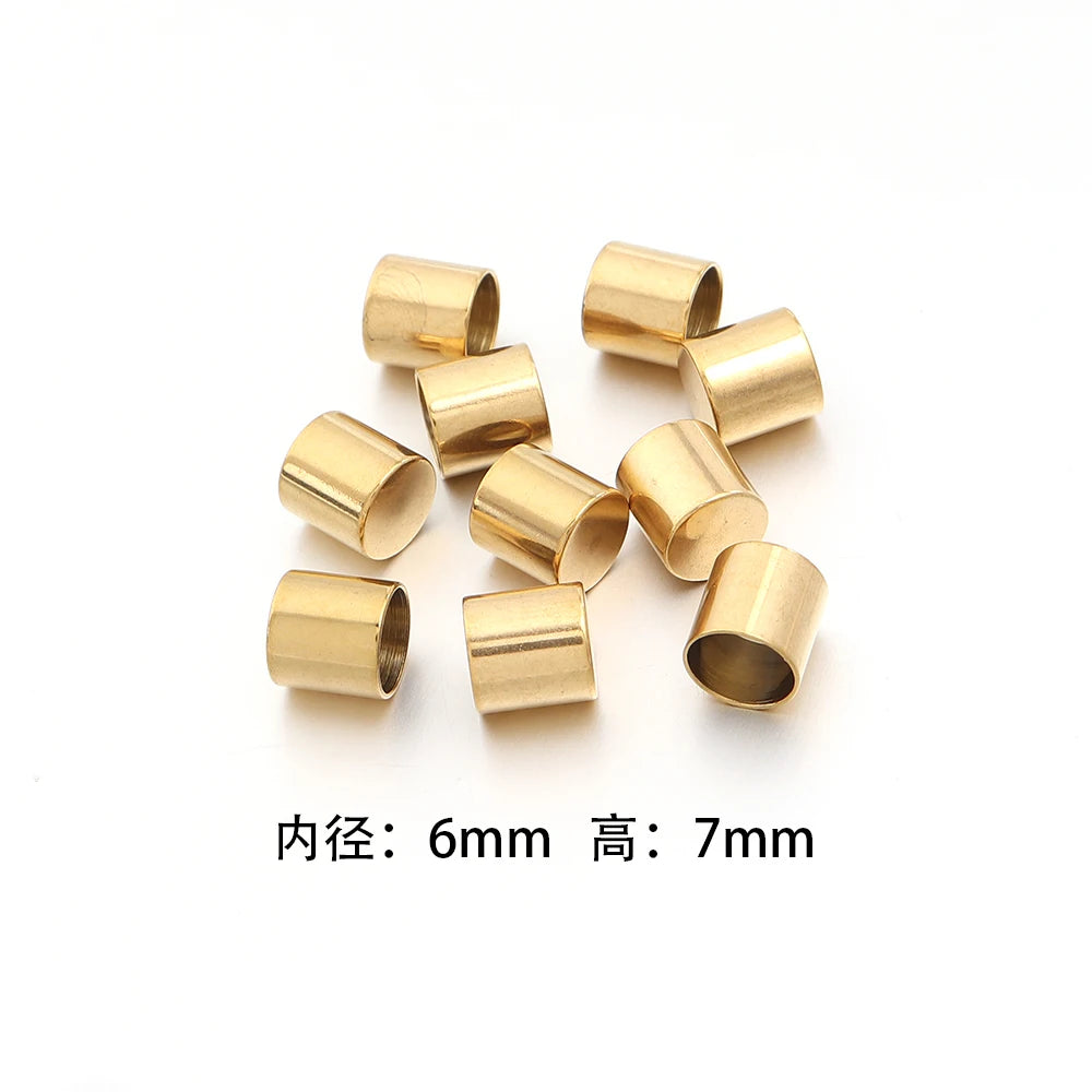 10-20pcs/lot 2-10mm Stainless Steel Leather Cord Clasp Crimp End Caps For Necklace Bracelet Connectors Jewelry Making Supplies Aurexia off