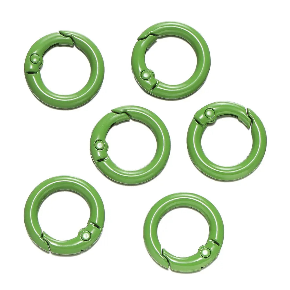 2/5pcs/Lots Metal Round Spring Clasp Colored Carabiner Keychain Clips Hook for DIY Jewelry Buckles Keychains Supplies Aurexia off
