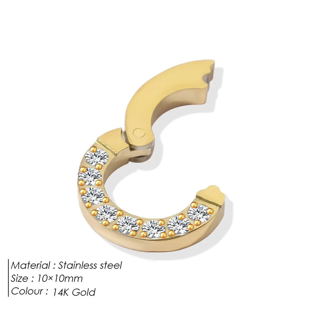 eManco High Quality Stainless Steel 14K PVD Gold Plated Round Skeleton Clasp Head for DIY Bracelet Necklace Jewelry Making Aurexia off