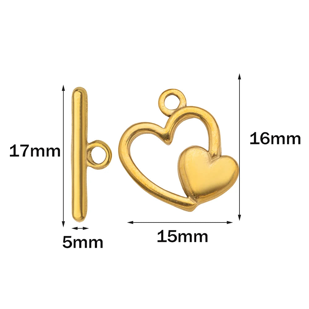 5 Sets Stainless Steel Toggle Clasp T-bar Closure Ring Fastener Hook End Connectors for DIY Necklace Bracelet Jewelry Making Aurexia off