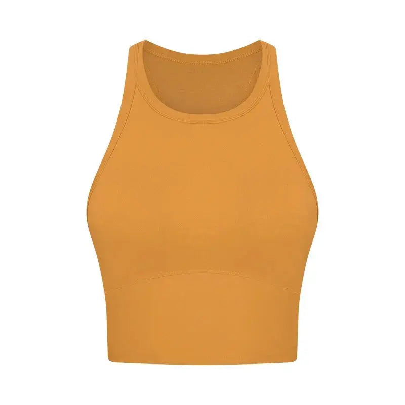 Built-in chest patch, high-end women's yoga vest, nude feel Leica gym exercise sports bra, hanging neck style Aurexia off