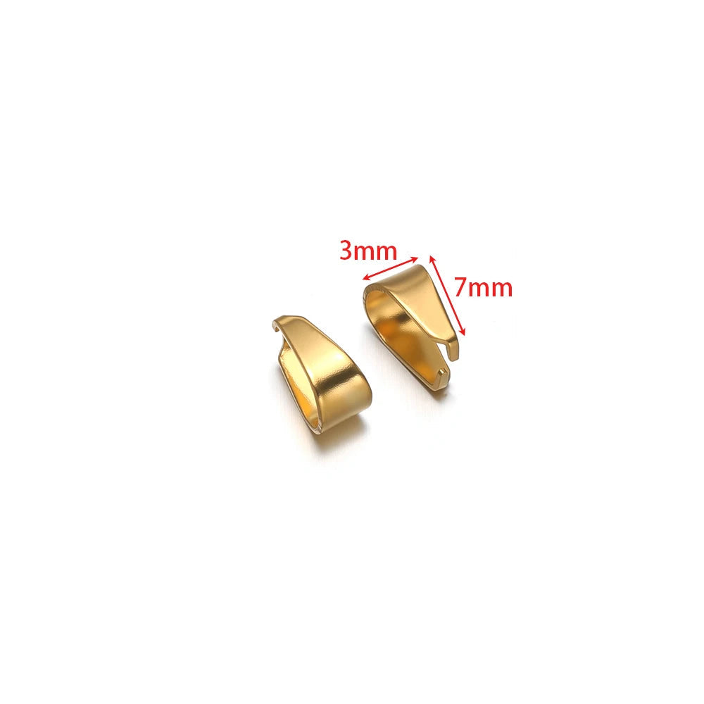 50pcs Stainless Steel Black/Gold Color Pinch Clip Clasps Pendant Buckle Connectors DIY Jewelry Making Necklace Earrings Material Aurexia off