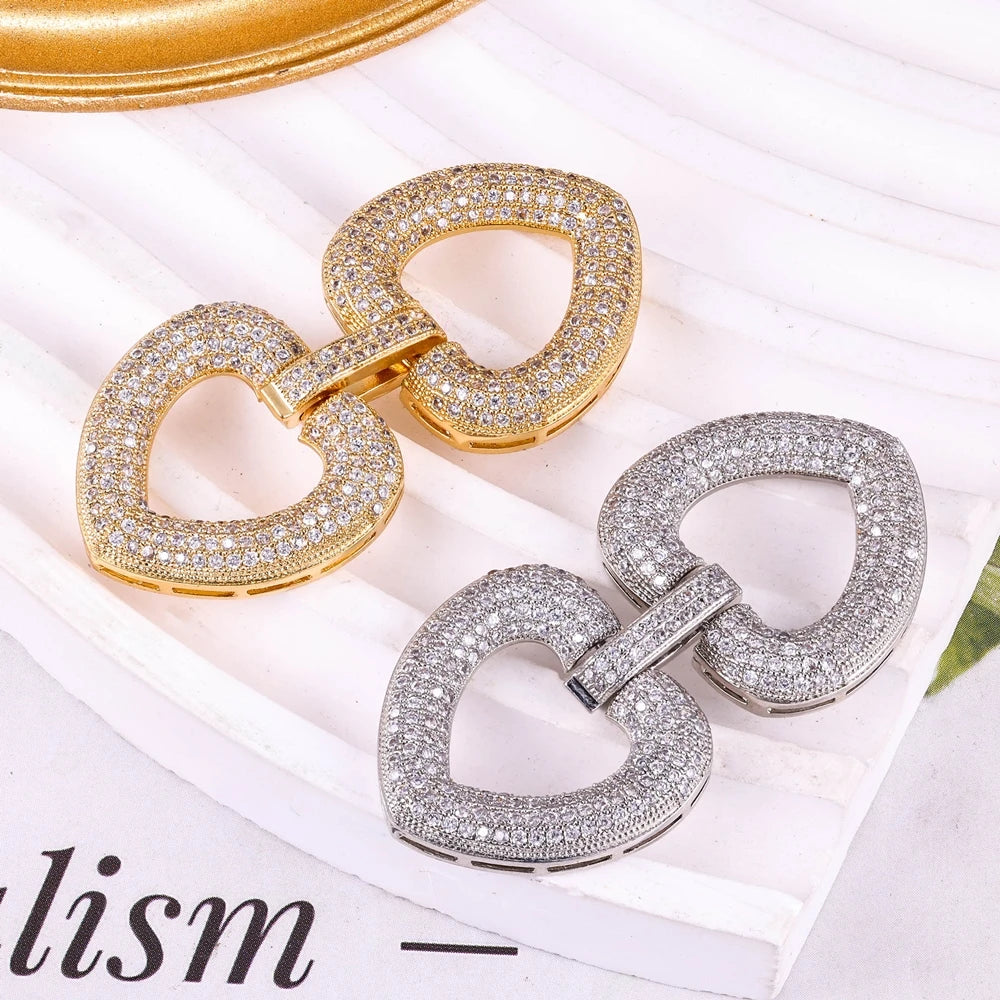 Juya DIY Copper 18K Gold Plated Pendant Connector Fastener Buttob Lock Clasps For Needlework Natural Stone Pearls Jewelry Making Aurexia off