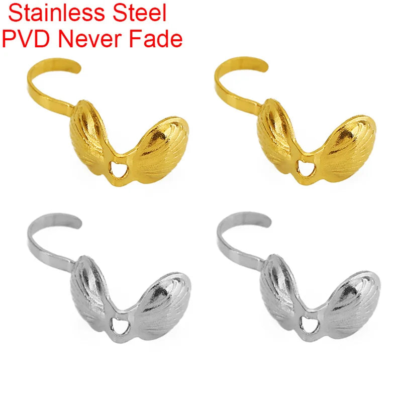 20pcs Never Fade PVD Stainless Steel Necklace Connectors Crimp Beads End Clasps Hooks Beading Supplies Jewelry Bracelet Making Aurexia off