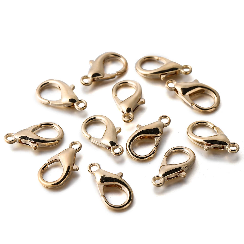 10pcs/lot Multiple Size Lobster Clasps Necklace Hooks Bracelets Connector Findings DIY Chains Jewelry Making Supplies Wholesale Aurexia off