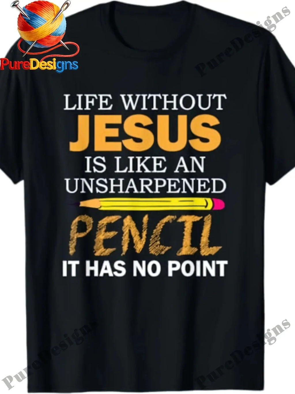 Humorous Christian Faith T-Shirt: Life Without, Casual Crew Neck, Short Sleeves, Made of 100%, Slightly Stretchy, Perfect for Su Aurexia off