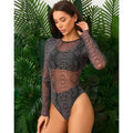 Mesh High Waist Sexy Swimsuit Women Summer Bathing Suit Bikini Set Long Sleeve Swimwear Beach Swimming Suit For Female Купальник