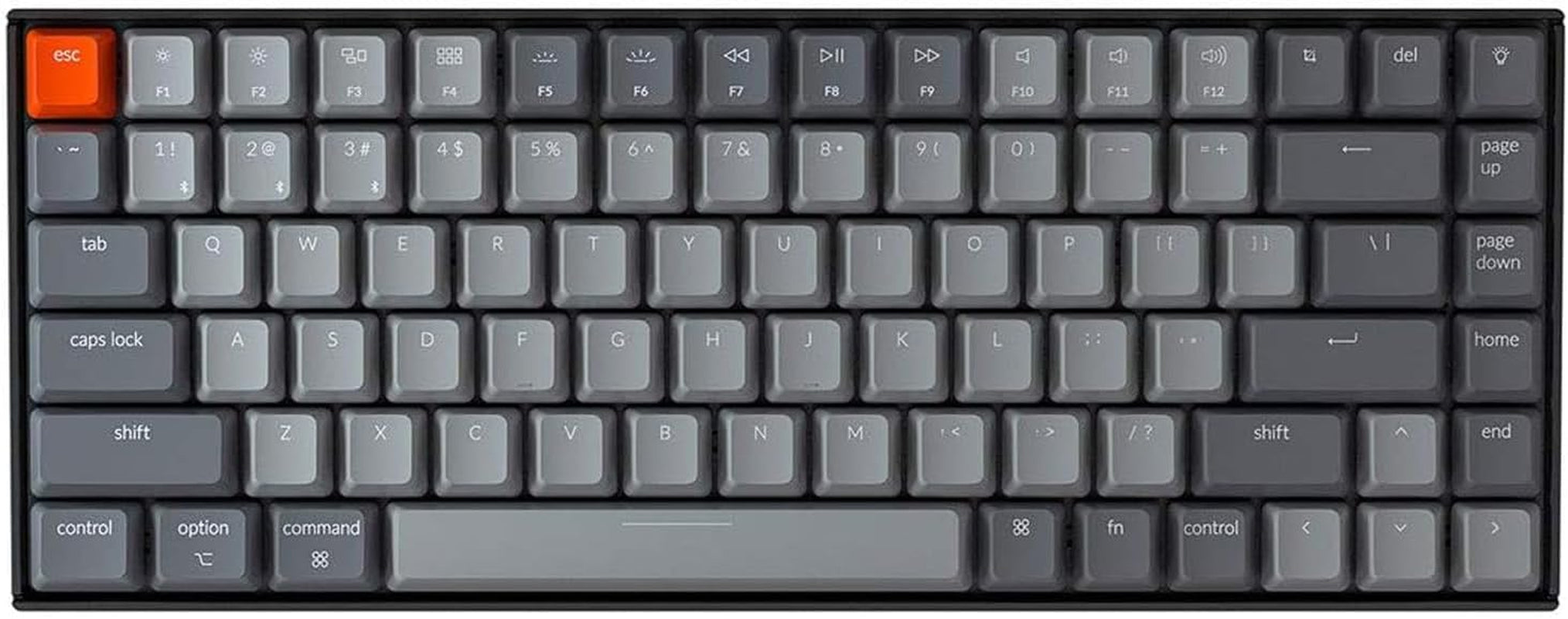 K2 75% Layout RGB Bluetooth Wireless Mechanical Keyboard with  Super Brown Switch/Anti Ghosting/N-Key Rollover, Compact 84 Keys USB Wired Gaming Keyboard for Mac Windows-Version 2