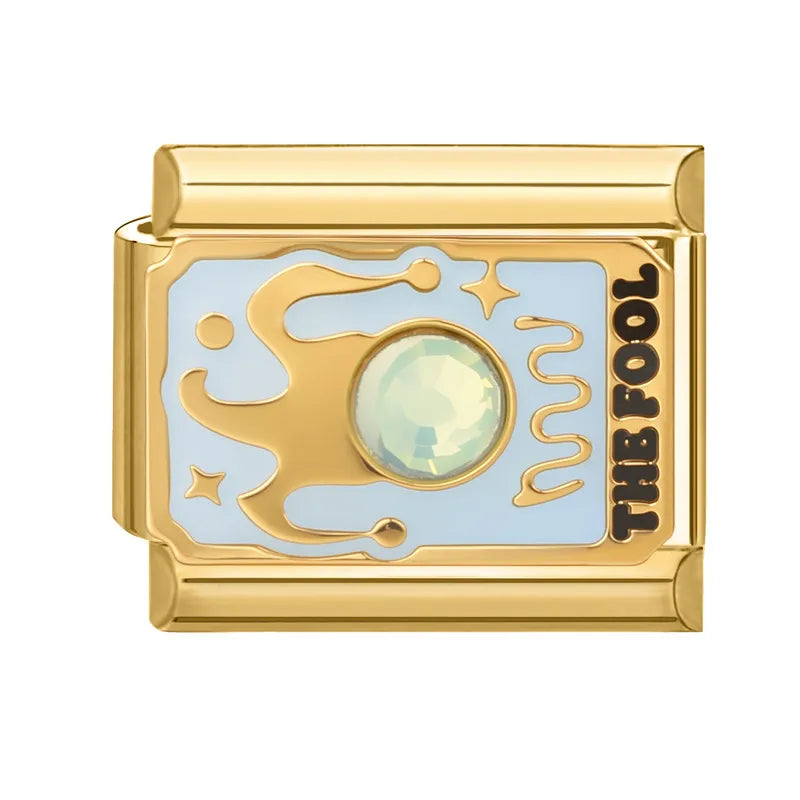 New Original Golden Tarot Cards Zircon DIY Italian Charm Bracelet Stainless Steel Women Jewelry DIY Making Gifts Drop Shipping Aurexia off