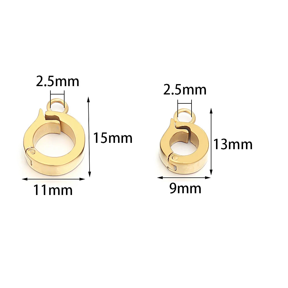 Stainless Steel Necklace Clasp Round Versatile Connection Buckles for Bracelet Earring Pendants Hooks Jewelry Making Supplies Aurexia off