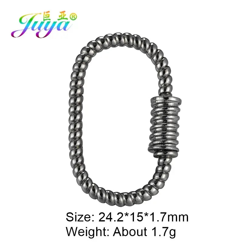 Juya DIY Decoration Carabiner Fastener Spring Lobster Screw Locket Clasps Accessories For Keychain Necklace Making Aurexia off