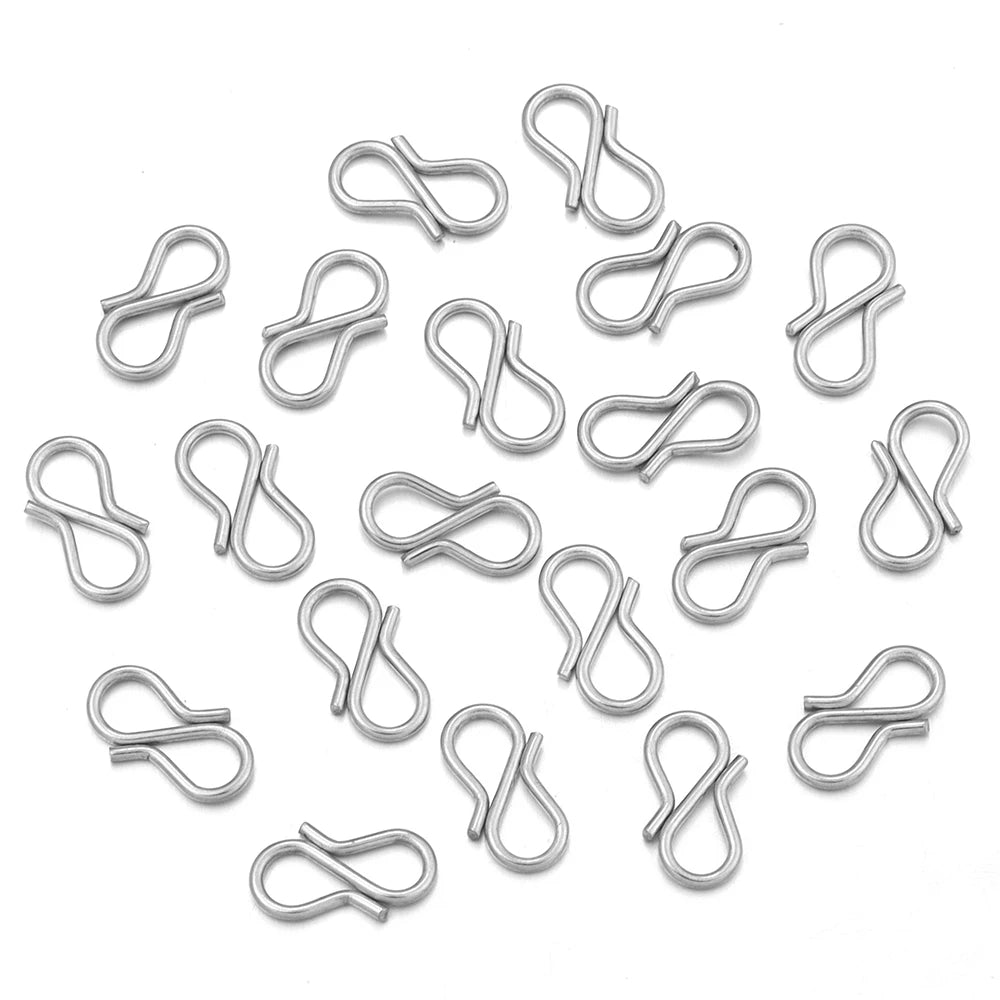 30pcs/Lot 7x13mm Chic Letter S Buckle Clasps DIY Necklace Gold Plated Stainless Steel Clasp Hooks Connectors for Jewelry Making Aurexia off