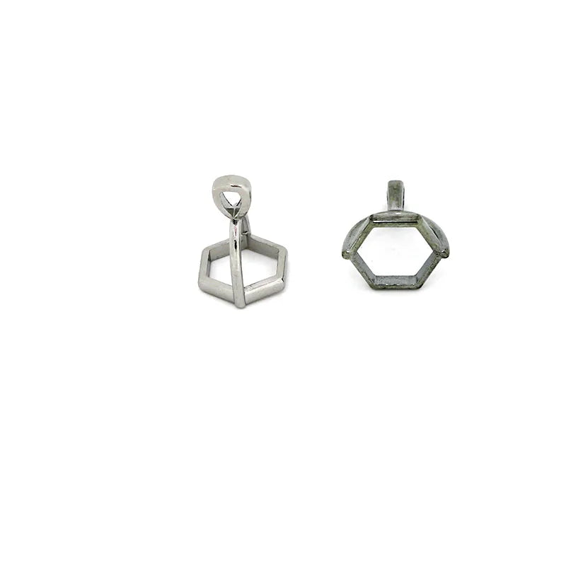 20Pcs Hexagonal Gemstone Cap Natural Stone Crystal Pillar Pendant Caps For Jewelry Making Pendant Necklace Connectors Clasp DIY Aurexia off