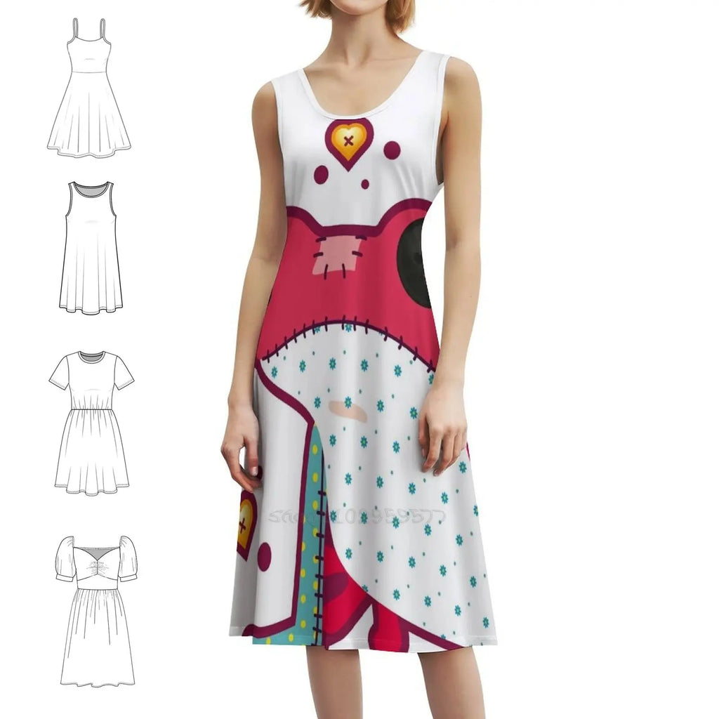 Ragdoll Frog Bohemian Sleeveless Dress Multi-Print Beach Vacation Party Dress Ragdoll Doll Festive Season Toys Women's Clothing Aurexia off