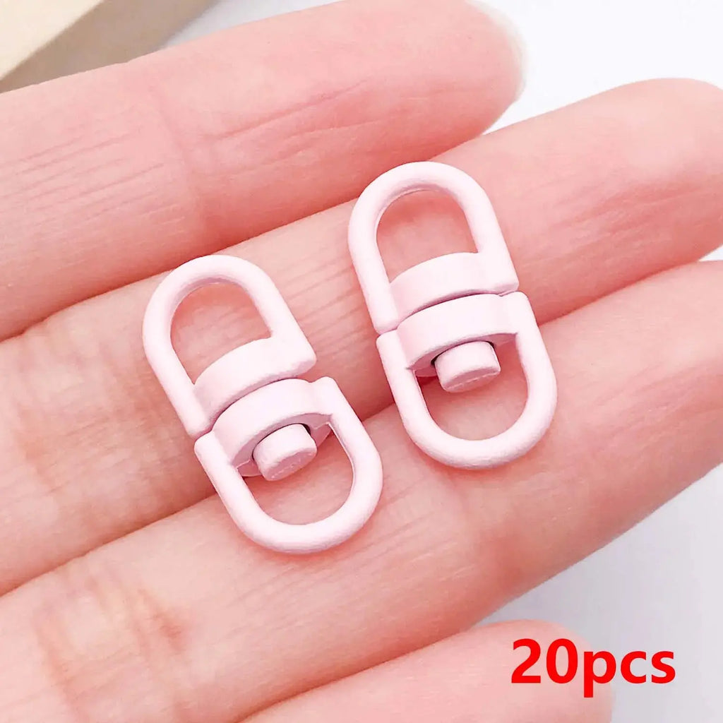 20pcs Metal Rotate Buckle Key Rings Swivel Dog Buckle Holder Connectors for DIY Keychain Jewelry Making Accessories Aurexia off