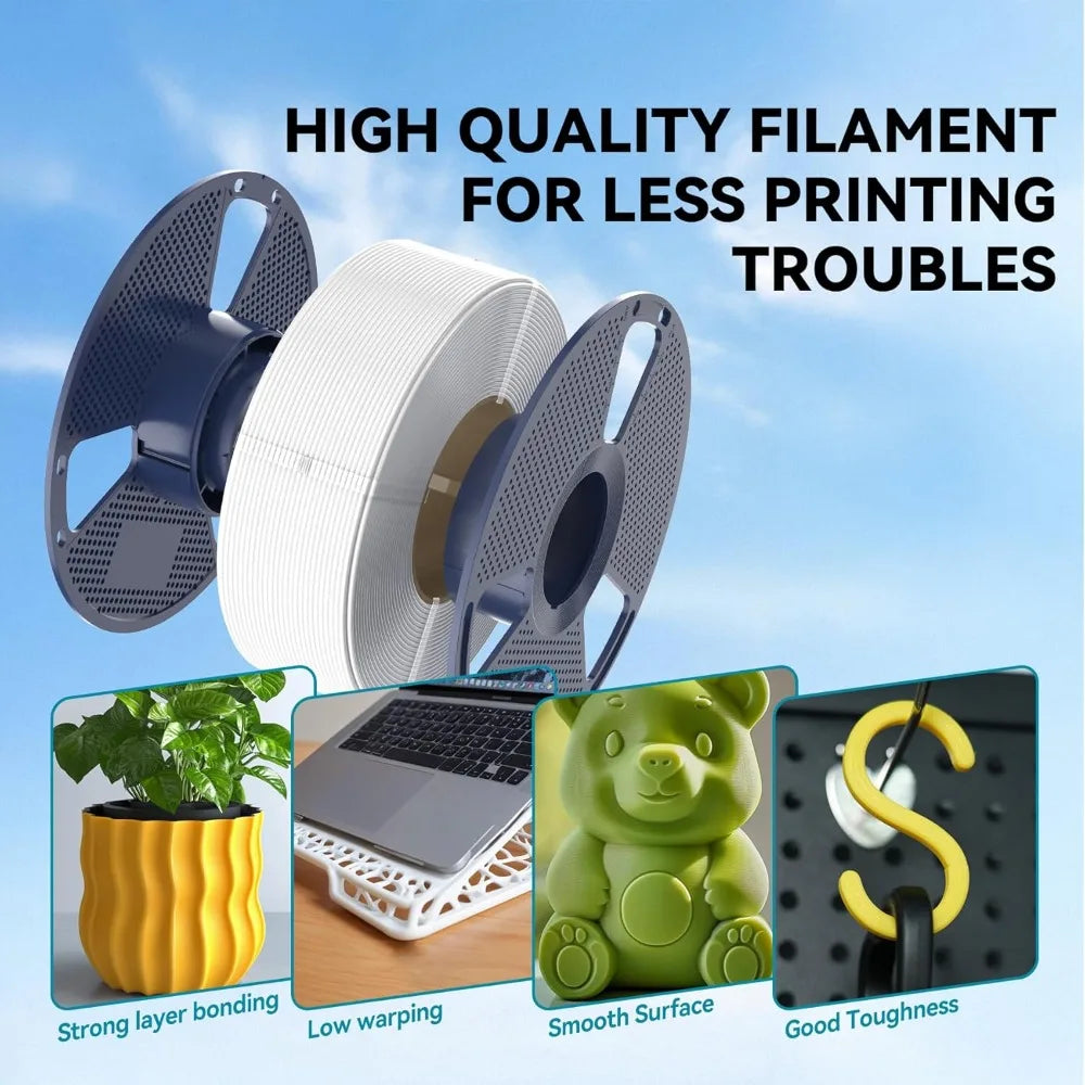 4kg PLA 3D Printer Filament Bundle, 1.75mm Dimensional Accuracy +/- 0.02mm, 4 Spools White, Neatly Wound Vacuum Packed Aurexia off