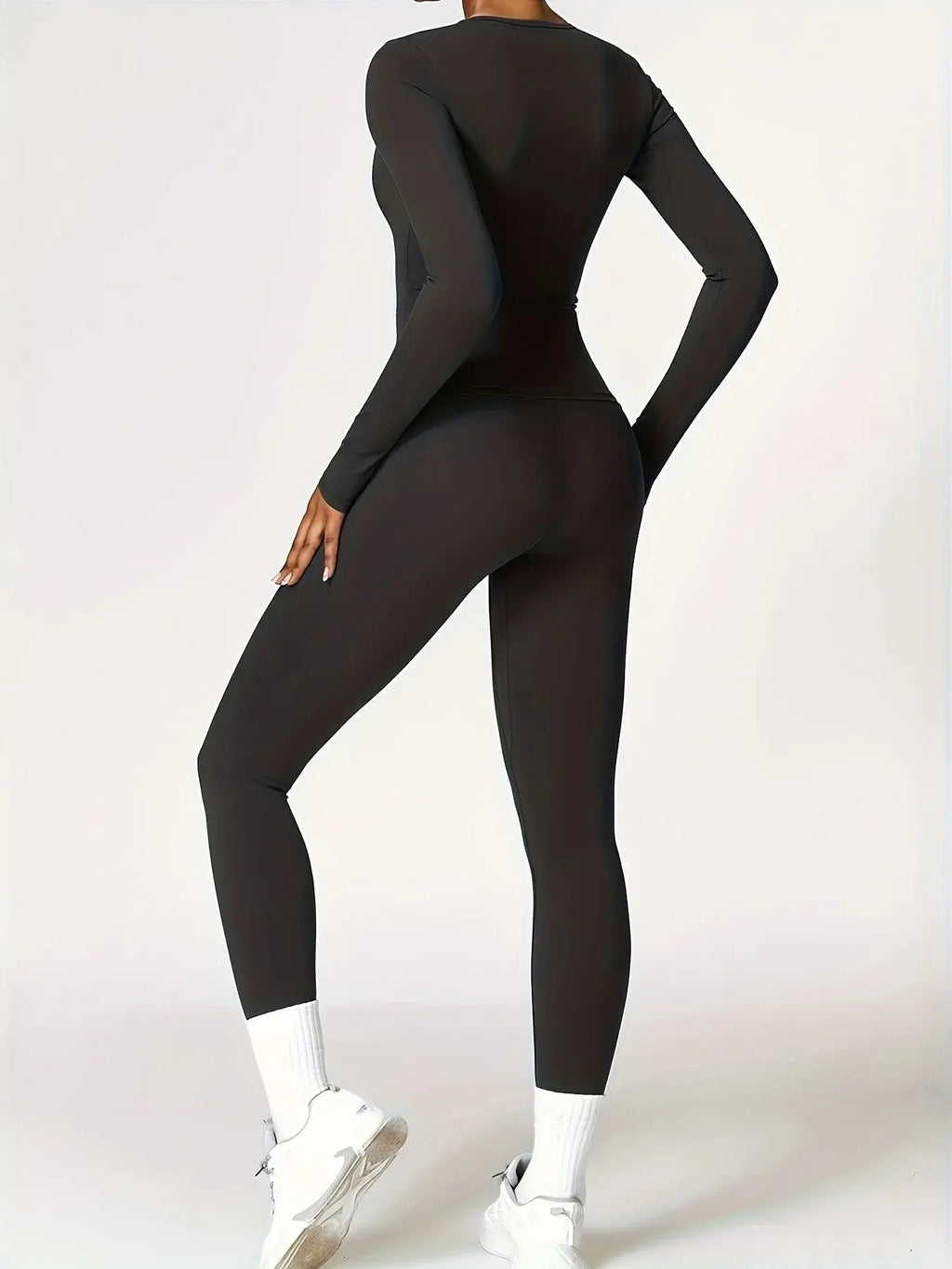 Tight-fitting yoga suit slim long-sleeved outdoor running sports fitness clothing autumn and winter sports women's Pilates Aurexia off