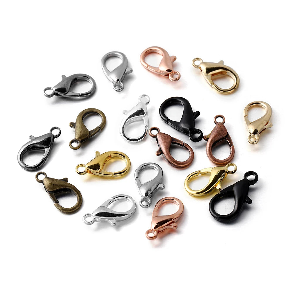 10pcs/lot Multiple Size Lobster Clasps Necklace Hooks Bracelets Connector Findings DIY Chains Jewelry Making Supplies Wholesale Aurexia off