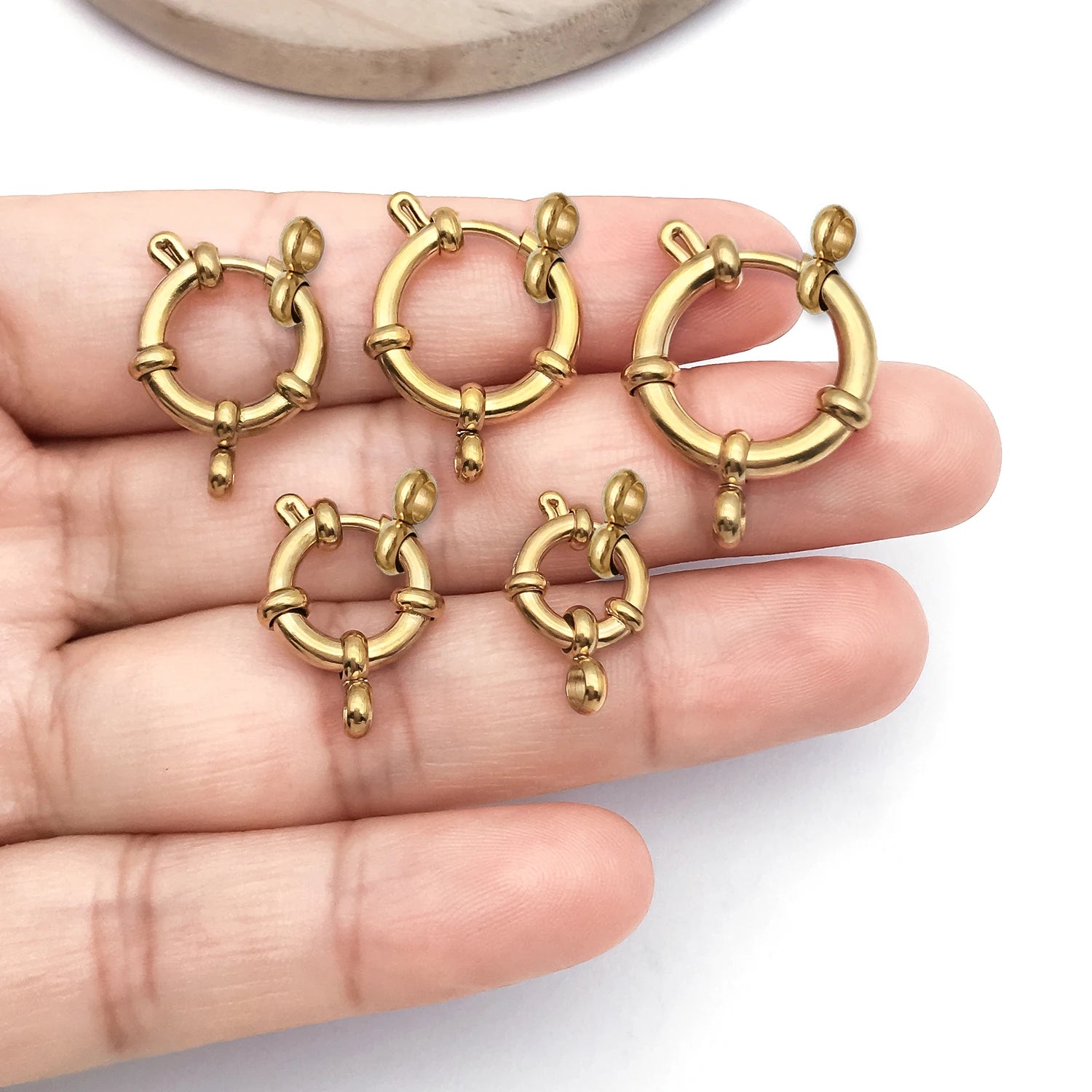 2pcs Stainless Steel Round Claw Spring Hook Clasp Lobster Clasp Connectors for DIY Bracelet Necklace Jewelry Making Accessories Aurexia off