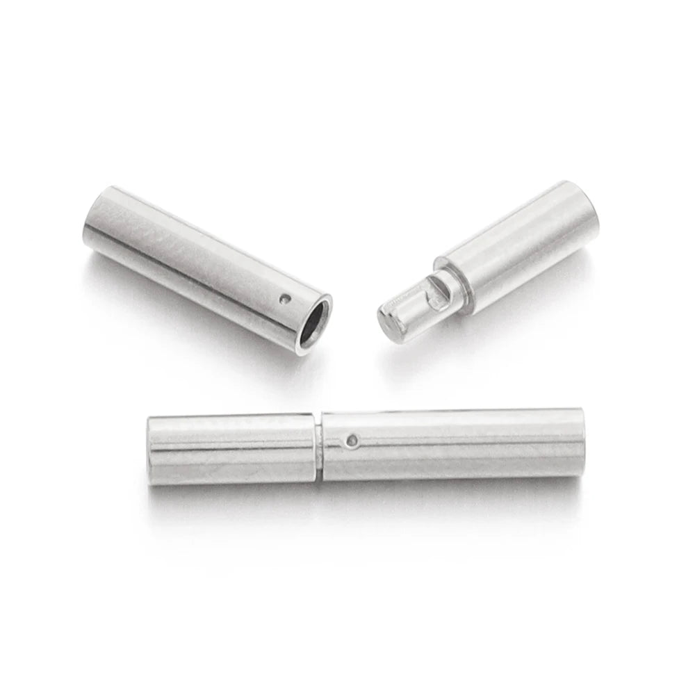2pcs 1.2-8.2mm Stainless Steel Leather Cord End Caps Cylinder Tube Clasps Buckles Connectors for DIY Jewelry Making Findings Aurexia off