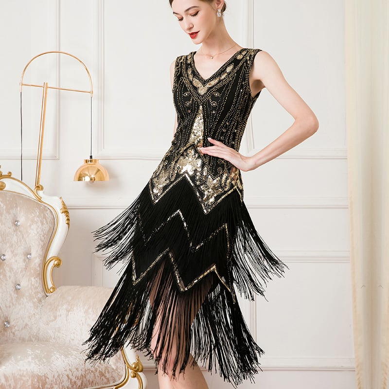 Glam Sequin V-Neck Ball Dress Aurexia off