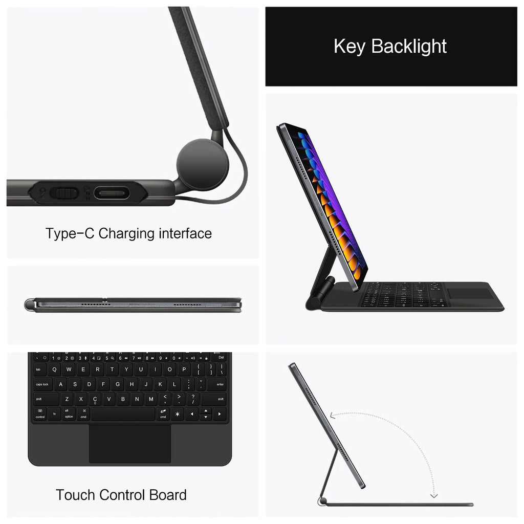 Magic Keyboard Folio For Xiaomi Pad 7 2024 Mi Pad 7 Pro 11.2" Tablet Smart Case for Xiaomi Pad 8 Spanish German keyboard cover Aurexia off
