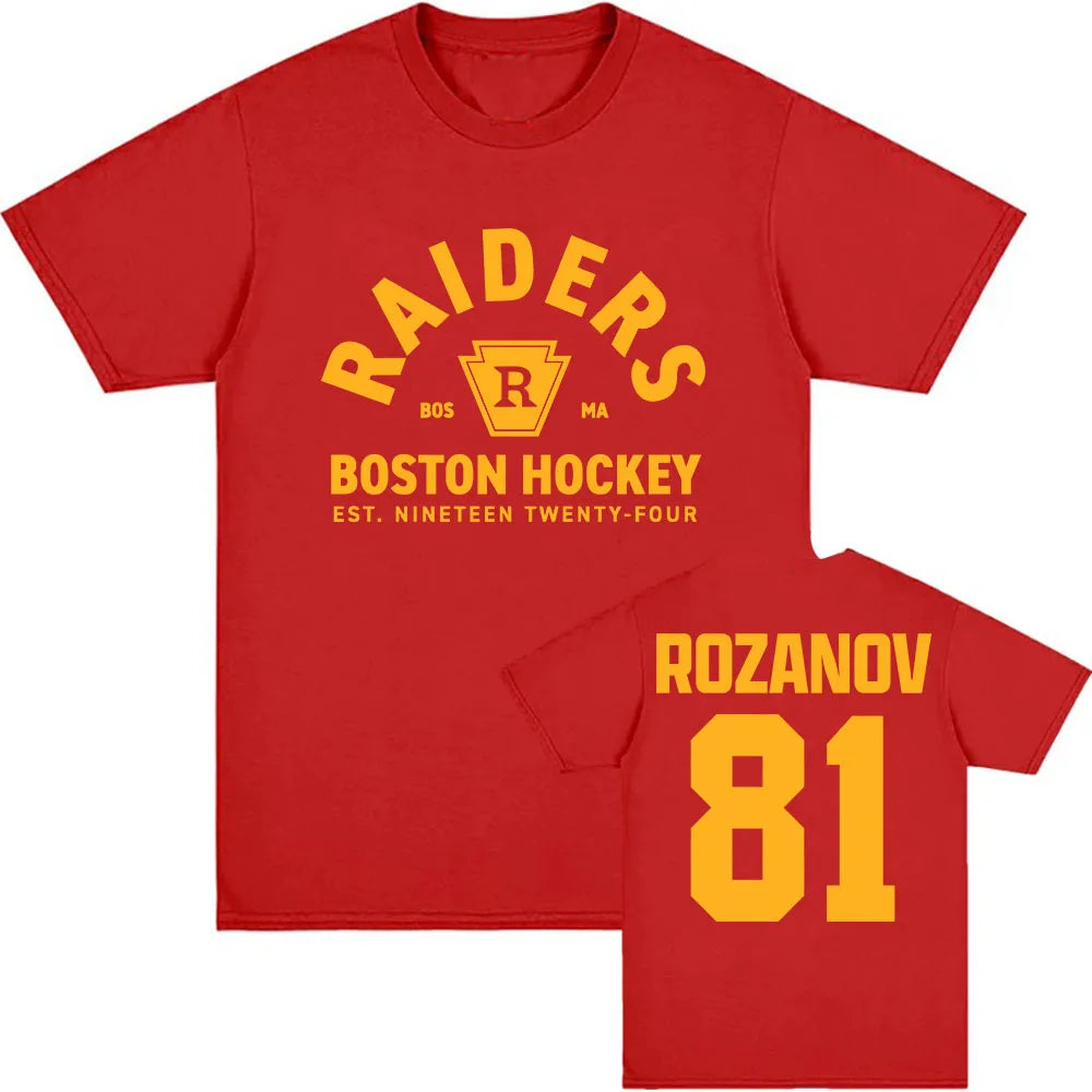 2026 New Rozanov 81 Boston Raiders Cottage Same Cotton Women's Men's Shirt Graphics Heated Rival Oversized Short Sleeved Tshirt Aurexia off