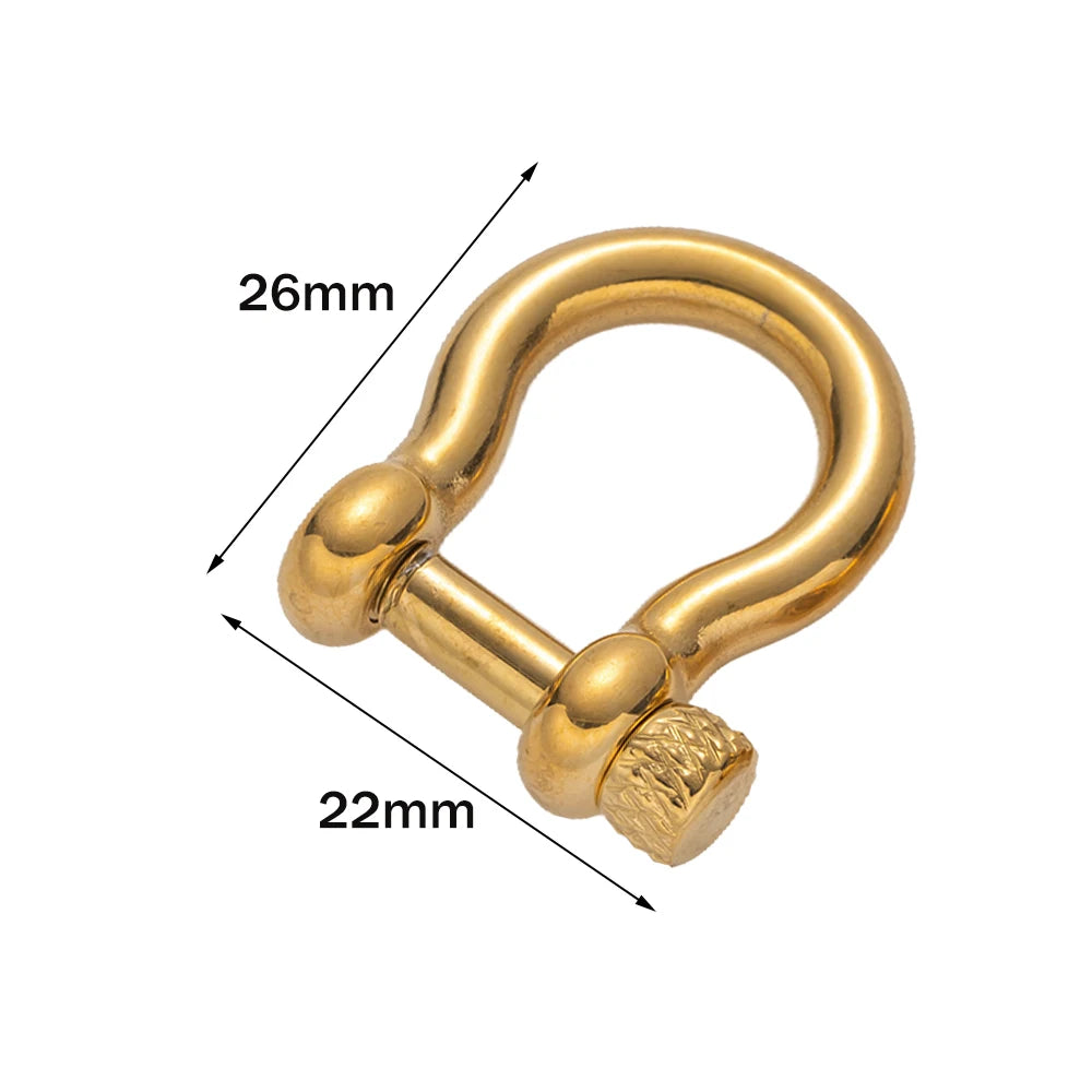 1pcs 304 Stainless Steel D-Ring Anchor Shackle Clasps Screw Lock Bow Horseshoe Buckle for DIY Bracelets Purse Jewelry Making Aurexia off
