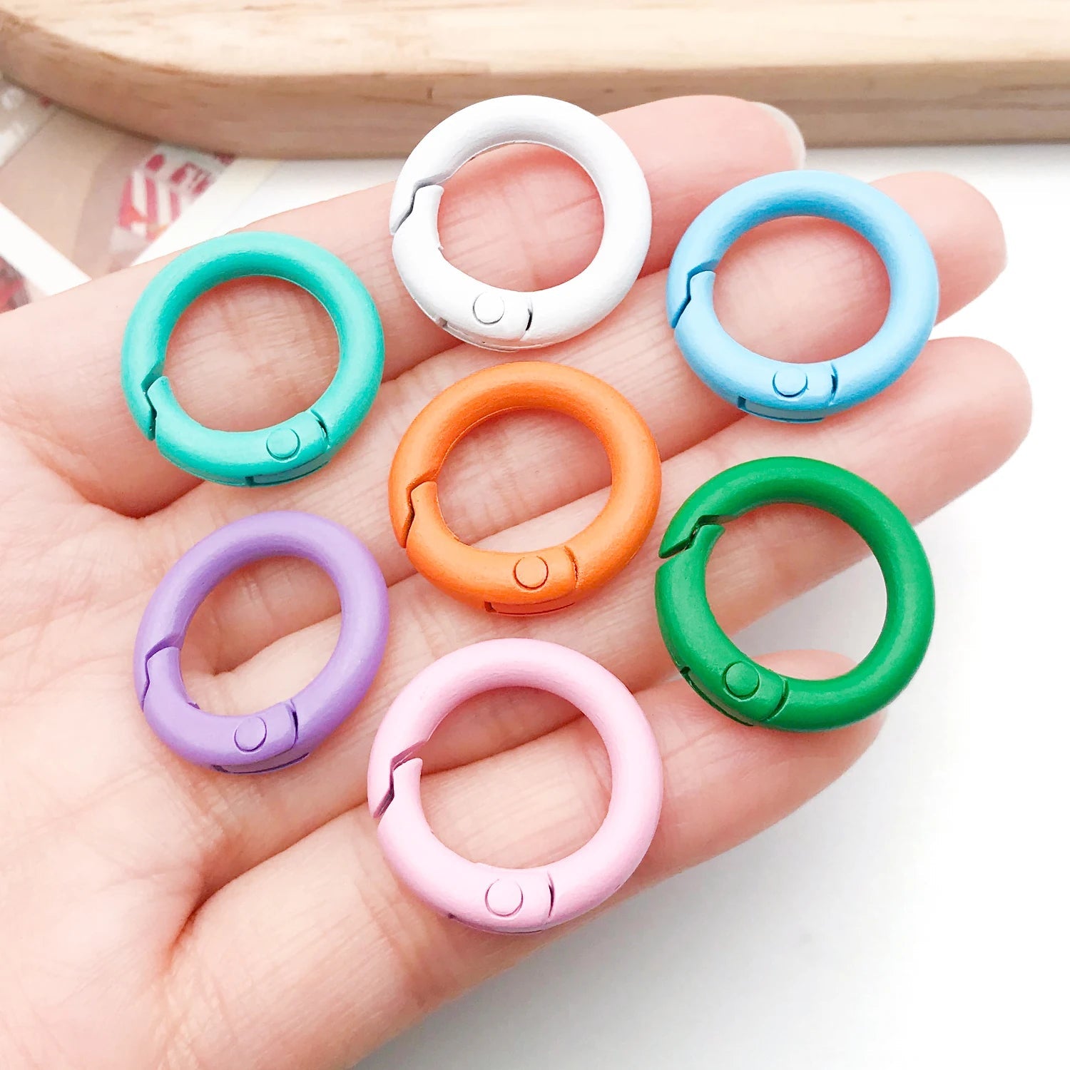 20mm Candy-Colored Spring Clasps, Spring Rings for Keychain Accessories, DIY Findings, Baked Enamel Split Rings, Round Ring Aurexia off