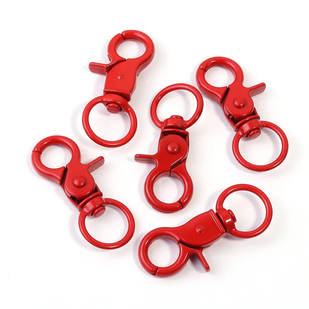 5Pcs/Lot Colorful Swivel Lobster Clasp Hooks Keychain Split Key Ring Connector for Bag Key Chain DIY Jewelry Making Supplies Aurexia off