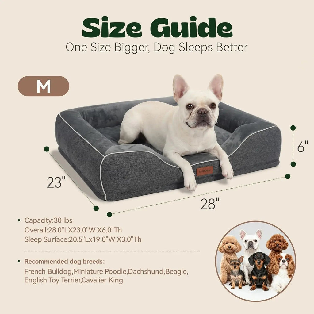 Medium Orthopedic Dog Bed with Cooling Gel & Washable Cover, Relieves Joint Pain, Waterproof, Dark Grey Aurexia off