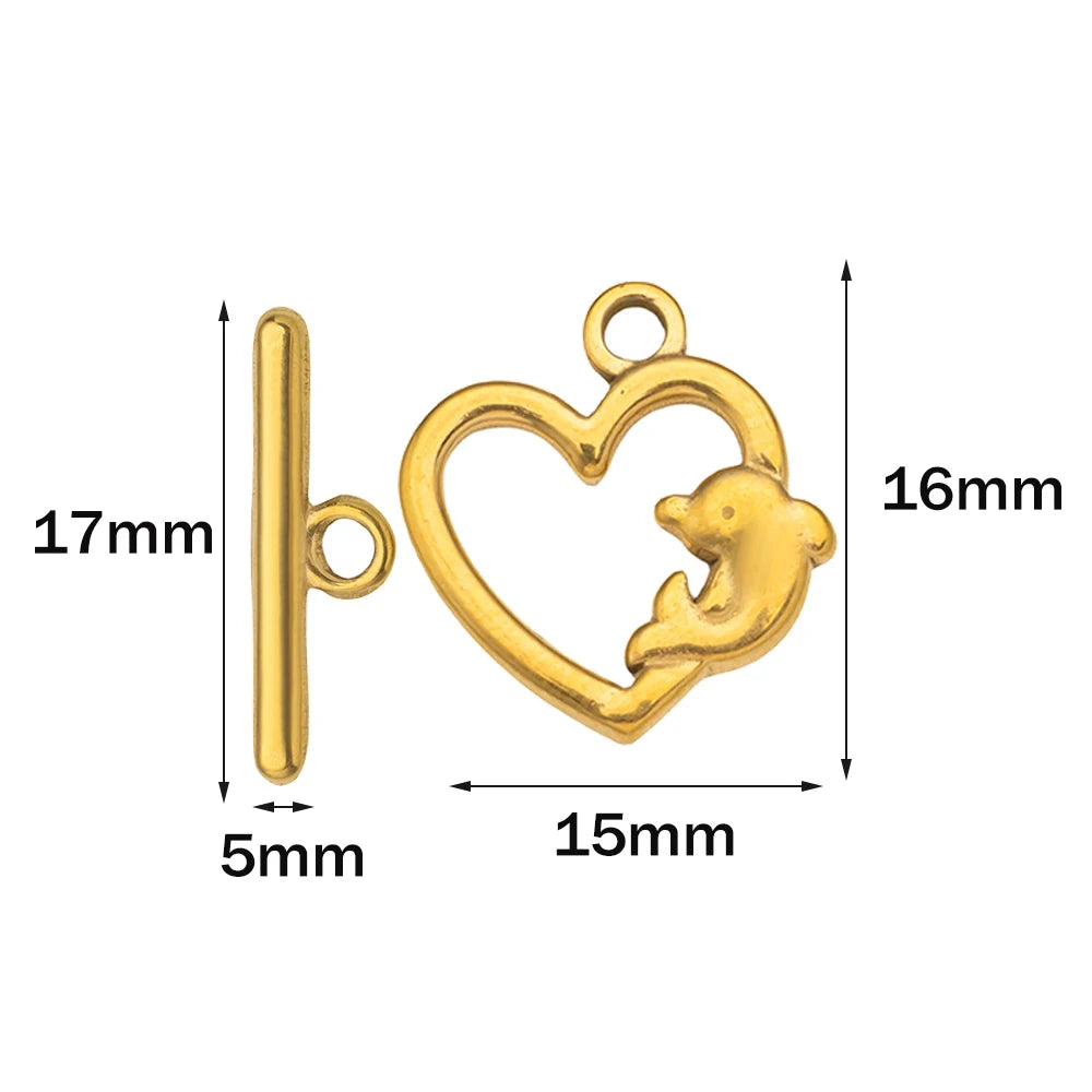 5 Sets Stainless Steel Toggle Clasp T-bar Closure Ring Fastener Hook End Connectors for DIY Necklace Bracelet Jewelry Making Aurexia off